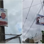 [Foto] Vandalismo a anuncios de dirigentes políticos en las calle de Pimentel