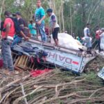 Cinco muertos y nueve heridos accidente de tránsito Barahona